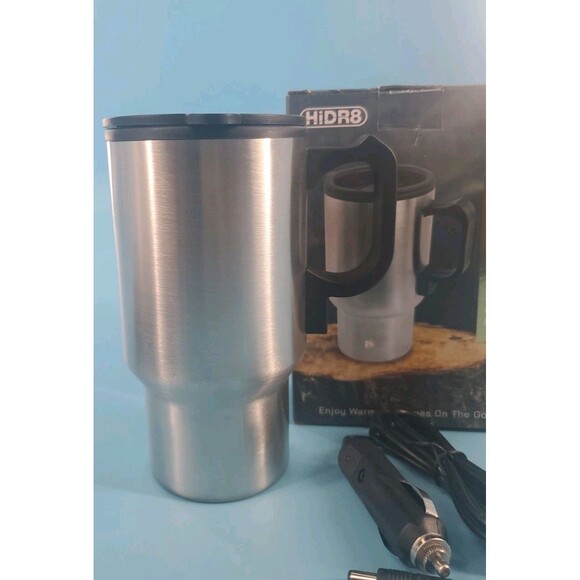 Auto Heat Travel Mug 14 Oz Stainless Steel 12V Hide8 Open Box - Picture 4 of 7